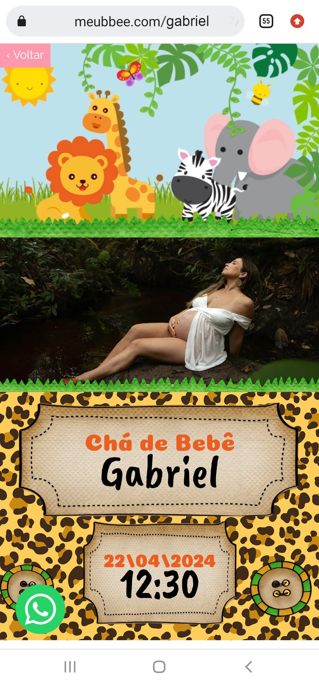 Tema animado grátis Safari de Chá de bebê 2