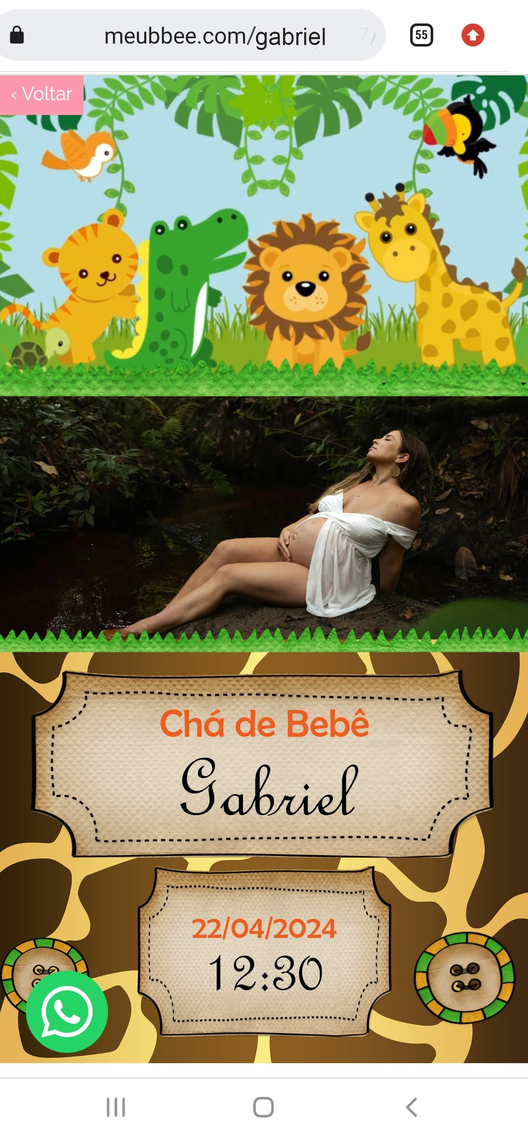 Tema animado grátis Safari de Chá de bebê 1